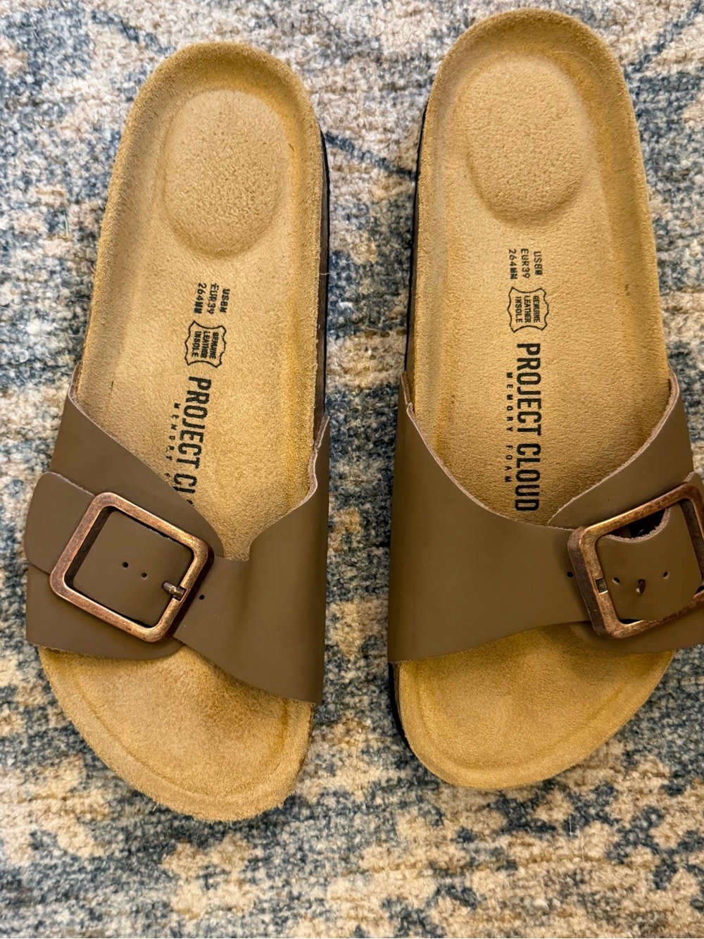 Project Cloud Women’s Brown Slide Sandals with Buckle